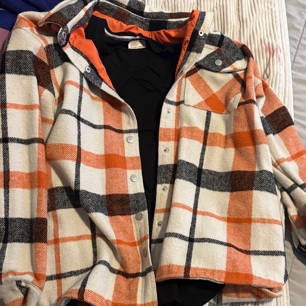 Orange and Black Plaid Jacket